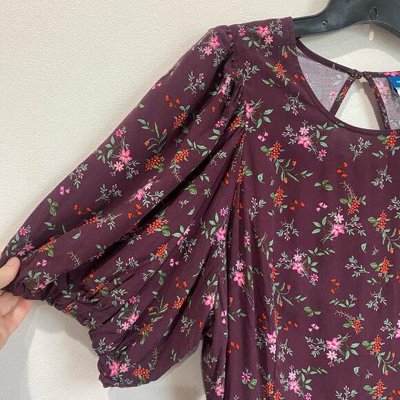Old Navy Purple Floral Puff Sleeve Floral Maxi Shift Dress Plus Size 3X - Picture 4 of 9